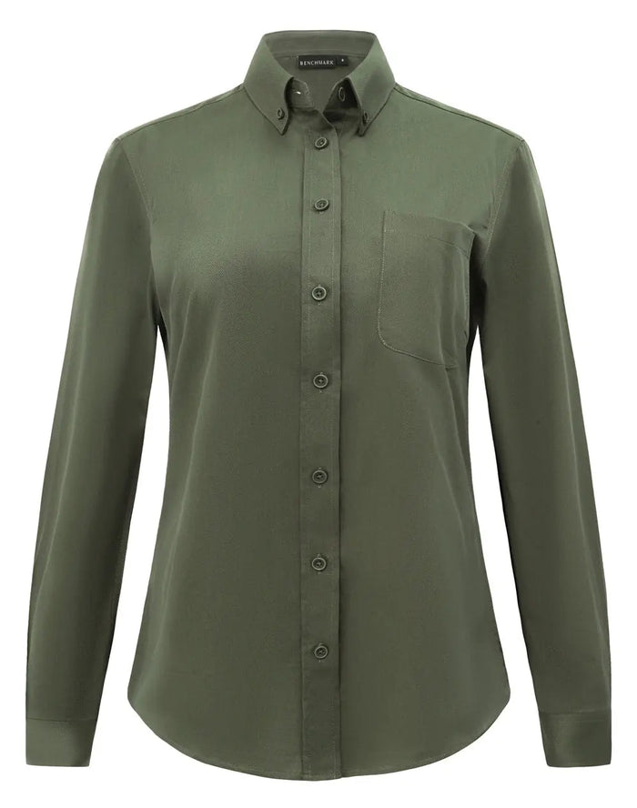 Benchmark Women's Smart Casual Cotton Blend Long Sleeve Shirt M8009L