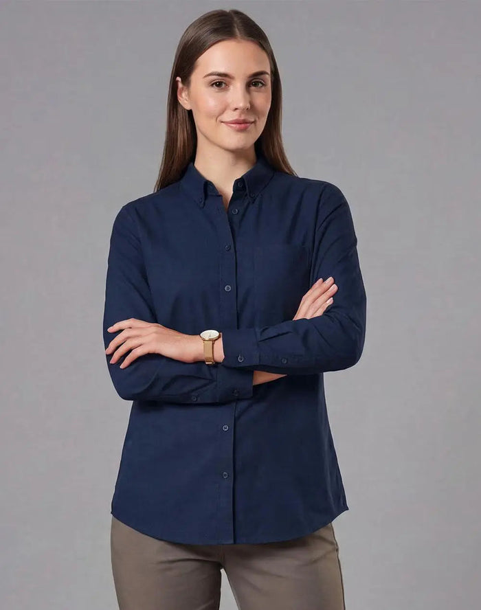 Benchmark Women's Smart Casual Cotton Blend Long Sleeve Shirt M8009L