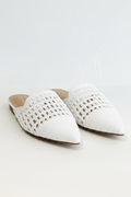 Beth White Lattice Mules