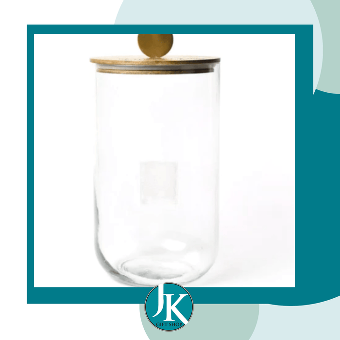 Big Wooden Lid Happy Everything Glass Jar