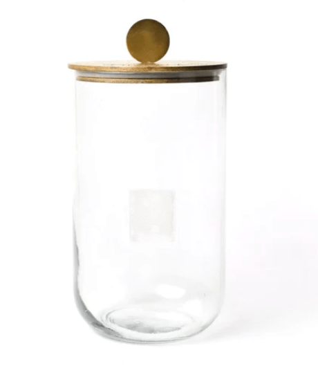 Big Wooden Lid Happy Everything Glass Jar