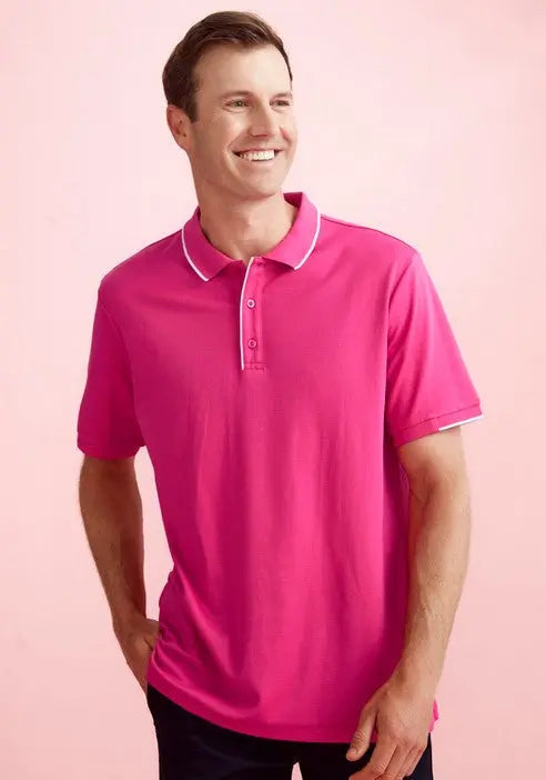 Biz Care Men's Pink Short Sleeve Polo Shirt CST313MS - City Workwear