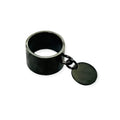 Black Coin Charm Statement Ring white background size 11