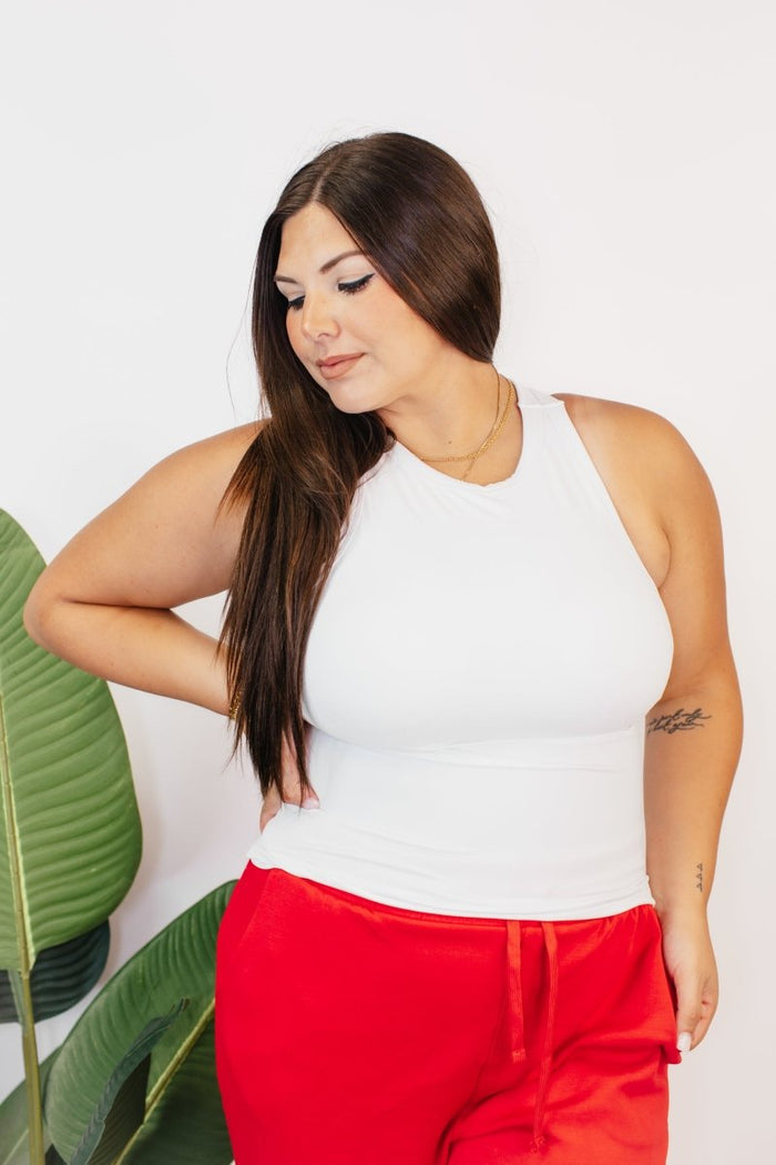 Second Skin White Racerback Tank - Reg & Curvy - Macoma Boutique110 Tanks