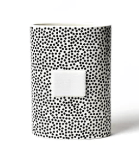 Black Small Dot Mini Happy Everything Oval Vase