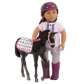 18-inch doll with black velvet foal figurine