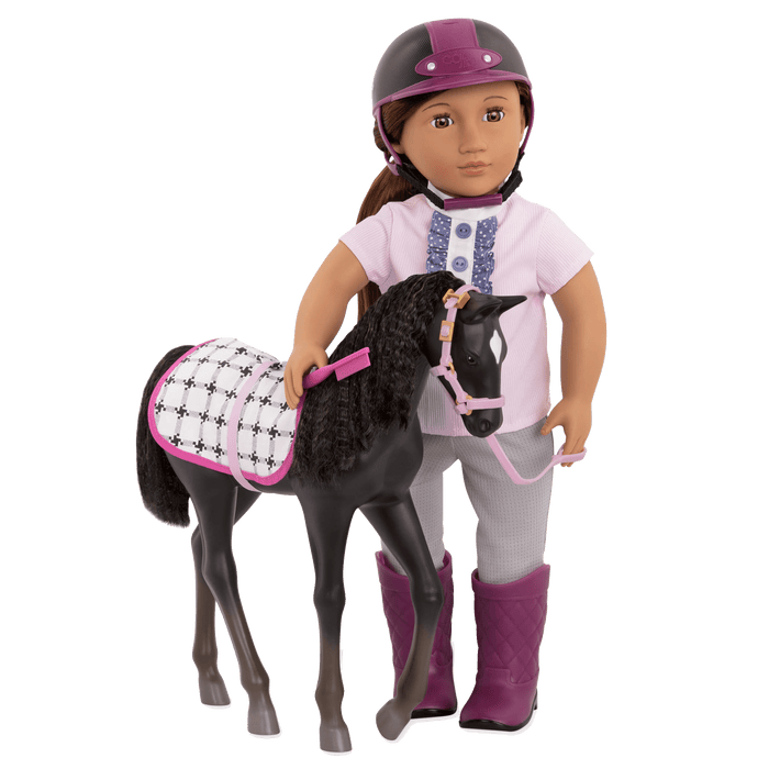 18-inch doll with black velvet foal figurine
