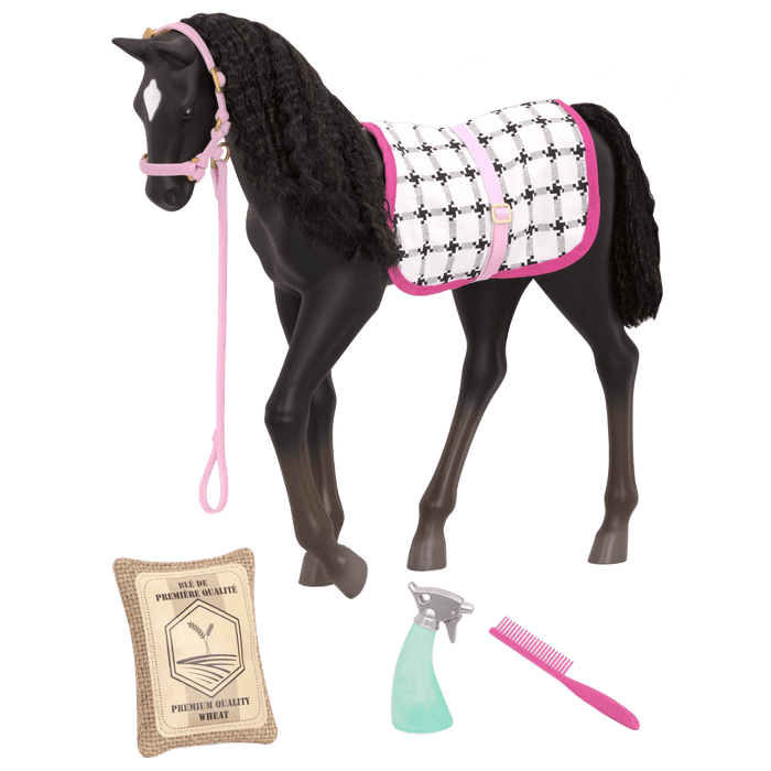 18-inch doll with black velvet foal figurine