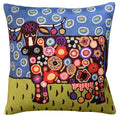Blooming Cow Karla Gerard Decorative Pillow Cover Handembroidered Wool 18"x18" - KashmirDesigns