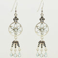 Blue Topaz Daisy Dangle Sterling Silver Earrings - Kashmir Designs