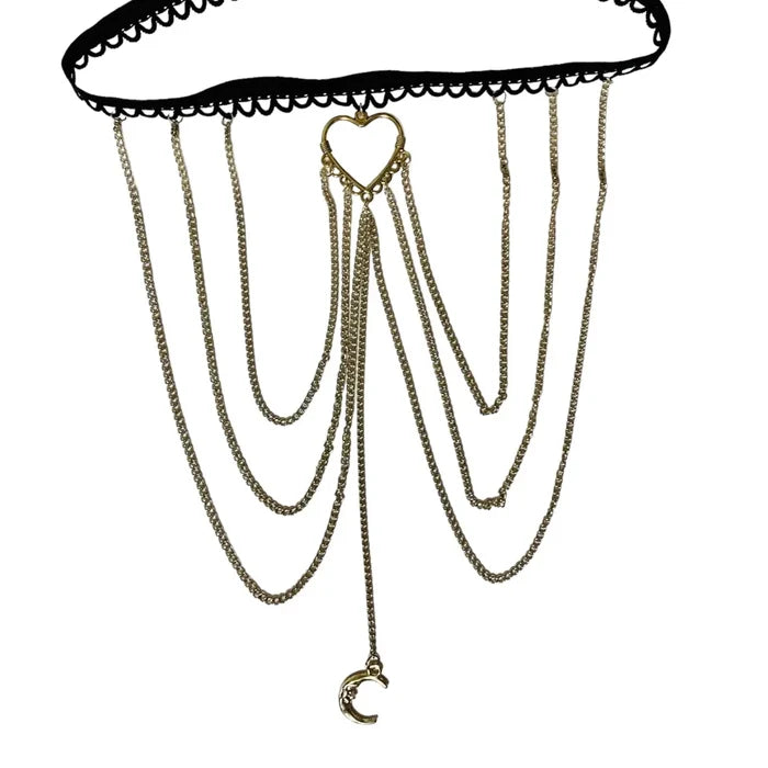 Women's Boho-Chic Open Heart Celestial Layering Thigh Chain, Body Jewelry - OS - Wild Time Fashion