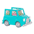 Toy car with mouse figurines inside
