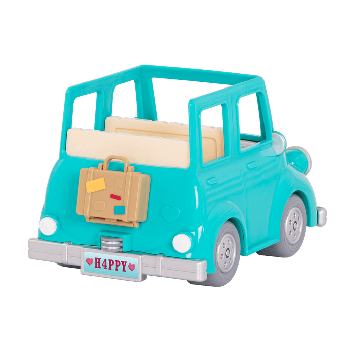 Toy car with mouse figurines inside