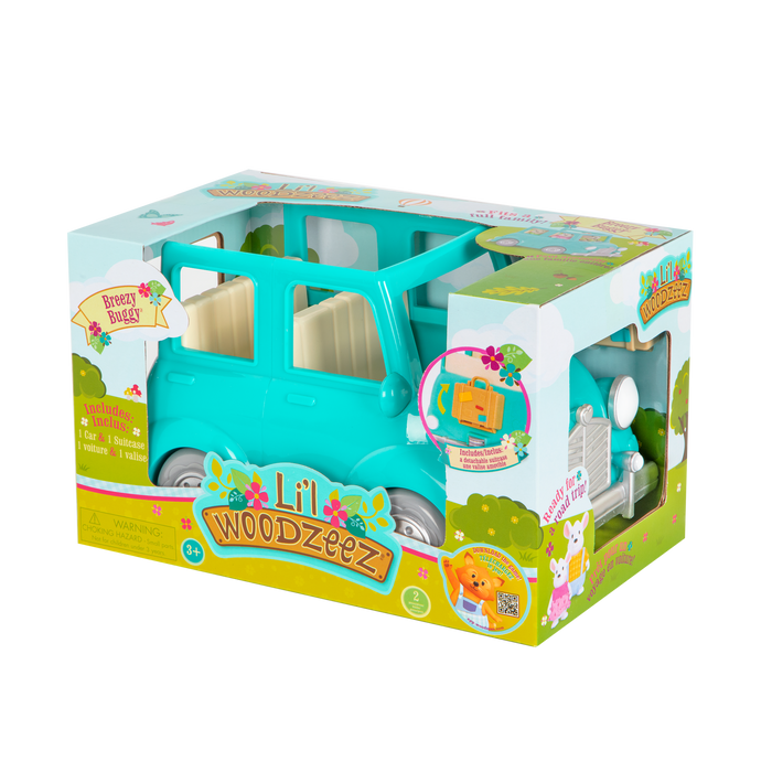 Toy car with mouse figurines inside
