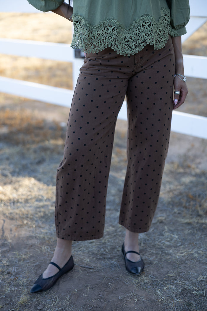 Brown and Black Polka Dot Pants