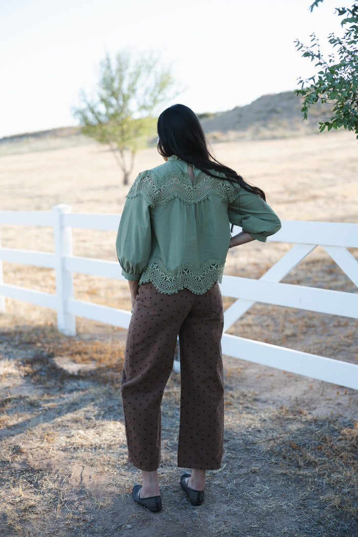 Brown and Black Polka Dot Pants