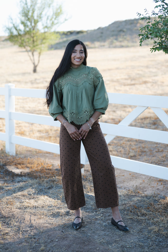 Brown and Black Polka Dot Pants