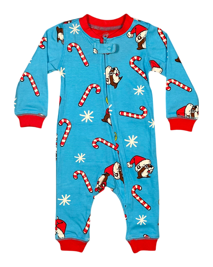 Blue infant onesie - festive holiday design