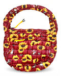 Maroon tote bag - sunflower design