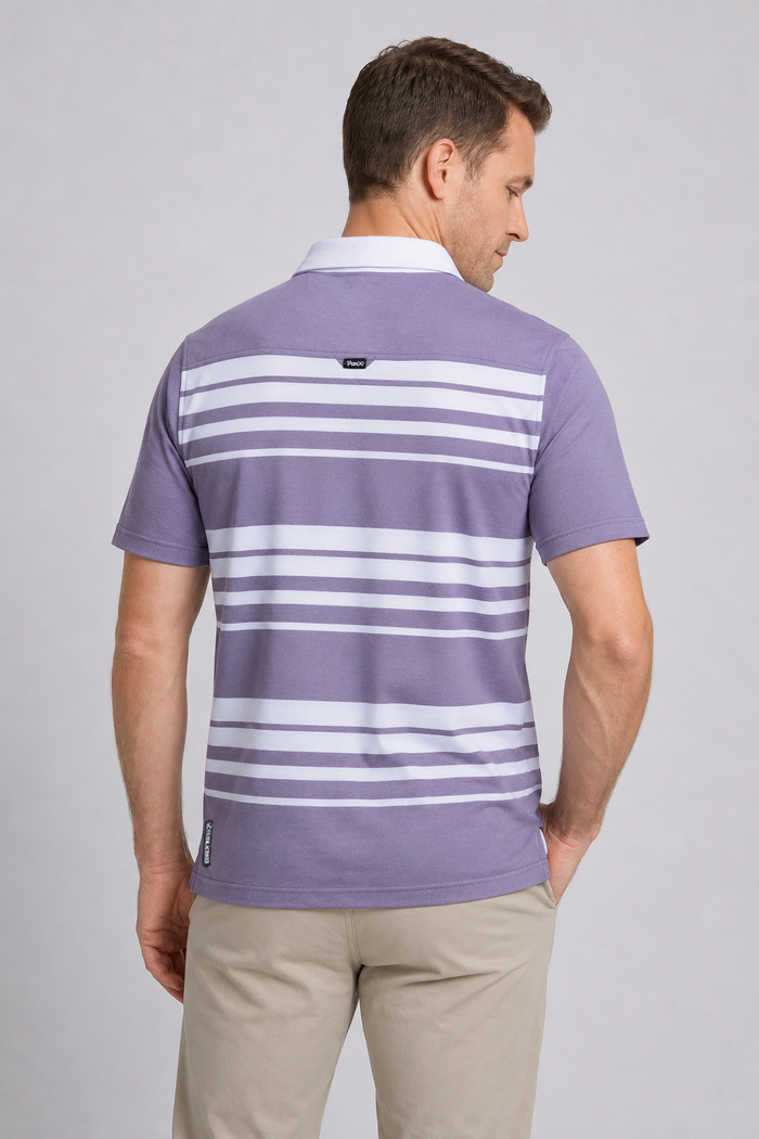 Buck |  Men's Striped Pique Polo