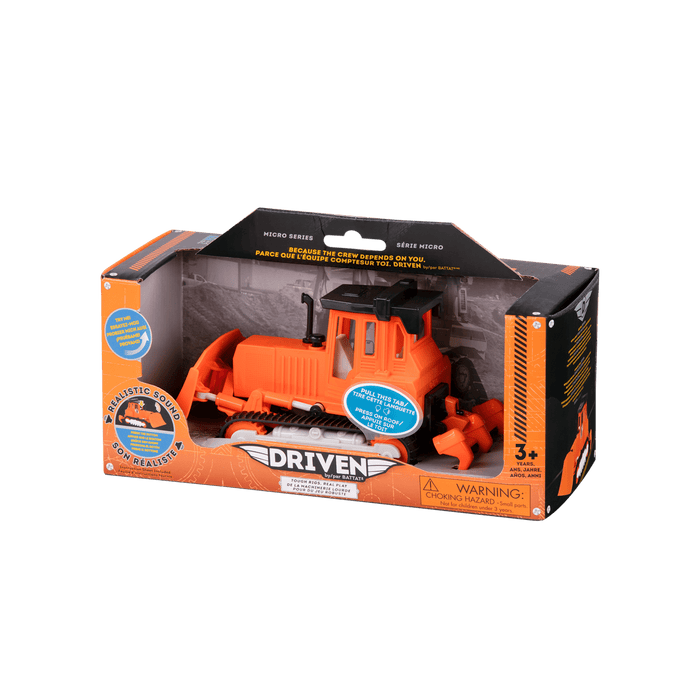 Small Micro Series Orange Toy Bulldozer