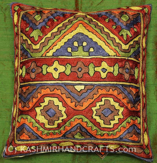 "Bursting Spring" Tribal Cushion Cover - Kashmir Designs