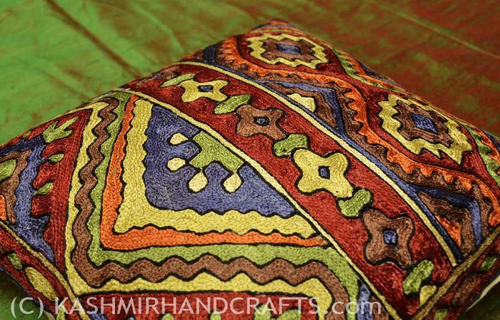 "Bursting Spring" Tribal Cushion Cover - Kashmir Designs