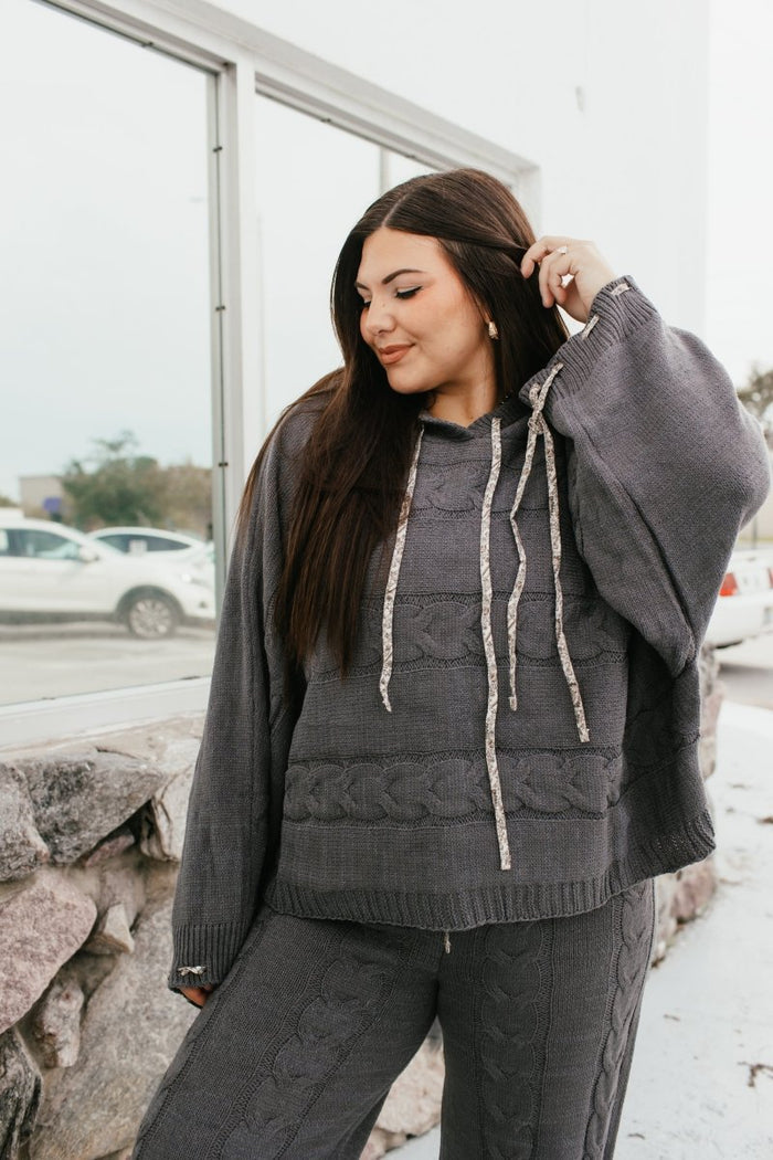 Cable Crush Knit Hoodie - Macoma Boutique290 Loungewear/Sets