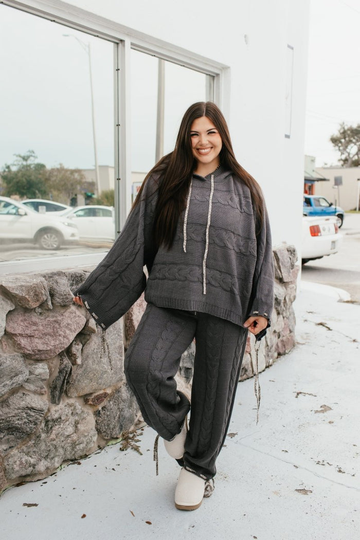 Cable Crush Knit Hoodie - Macoma Boutique290 Loungewear/Sets