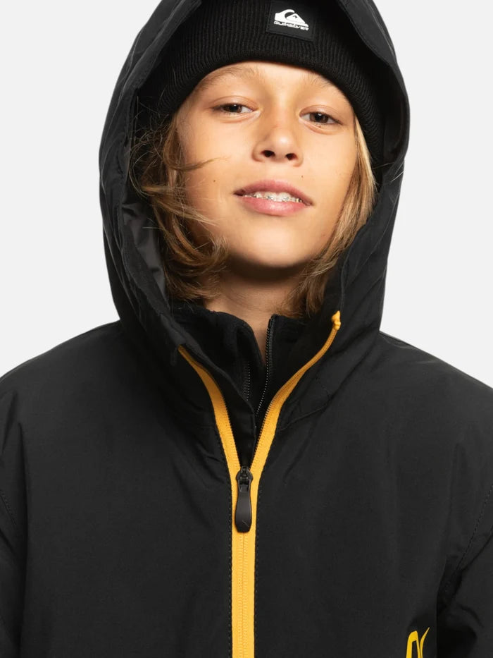 Campera Quiksilver Snow Niño Morton Negro Amarillo