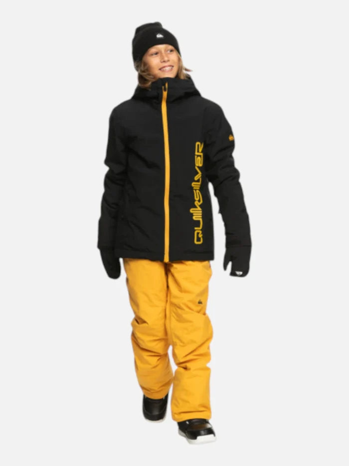 Campera Quiksilver Snow Niño Morton Negro Amarillo