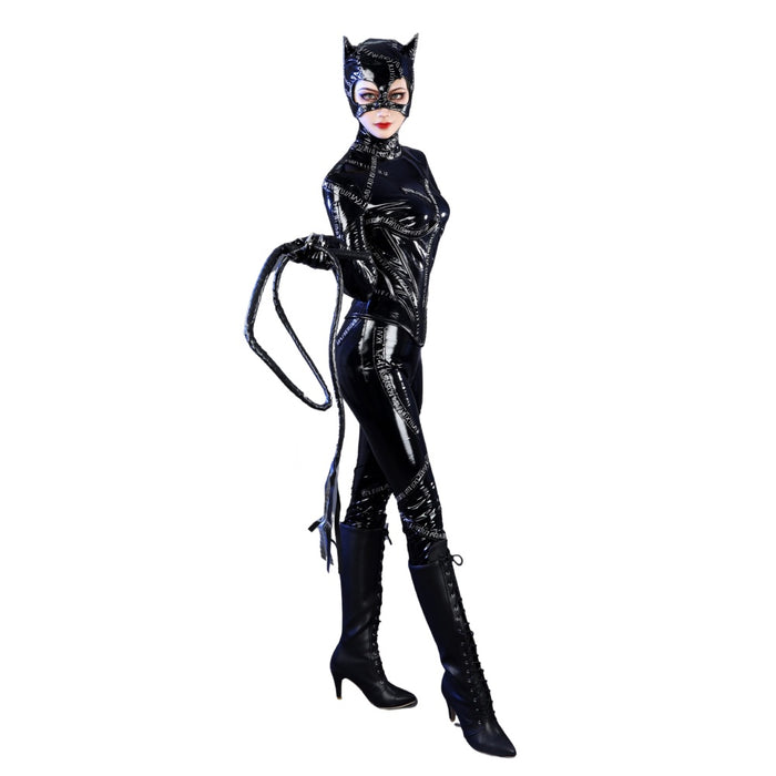 Catwoman Full Set - Batman Returns Cos with Mask & Whip - Women Bodysuit Outfit