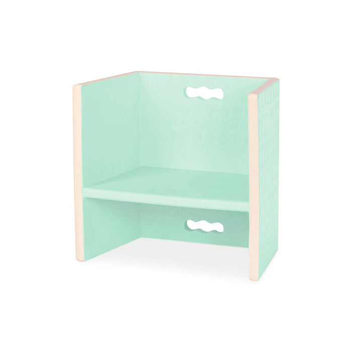 Wooden mint chair doubles as step stool