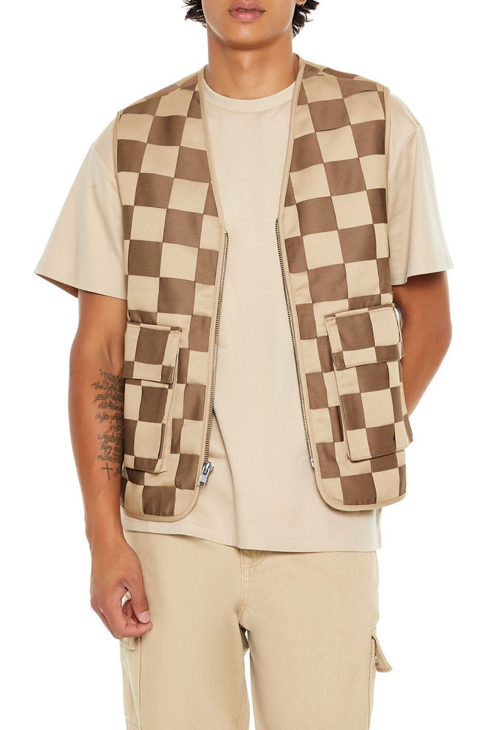 Checkered Cargo Vest