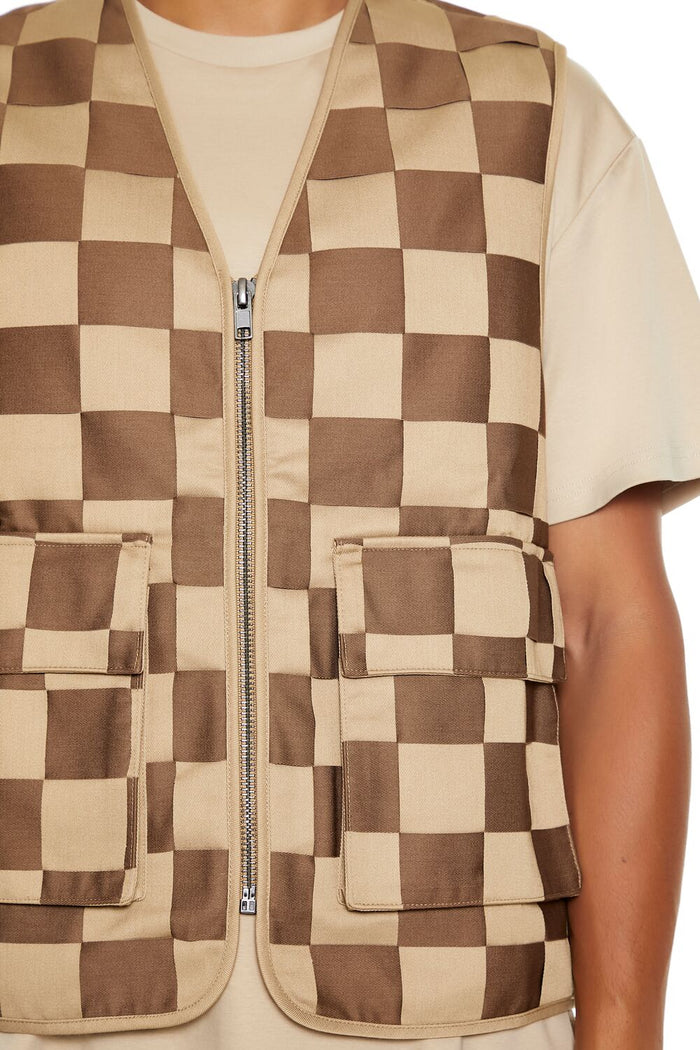 Checkered Cargo Vest