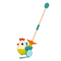 Chicken animal push toy wooden pole toddler walker toys