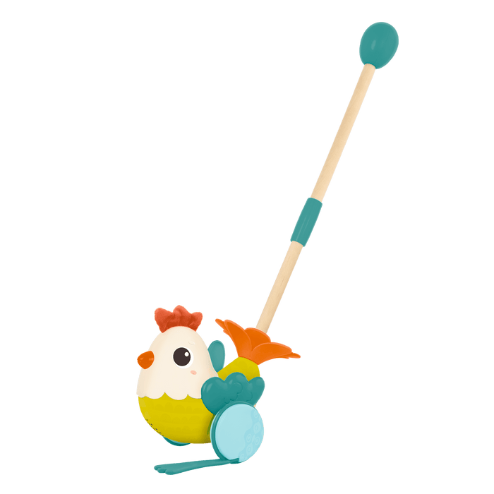 Chicken animal push toy wooden pole toddler walker toys