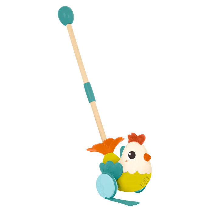 Chicken animal push toy wooden pole toddler walker toys