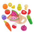 Wooden play food fruits and vegetables choppable for toddlers