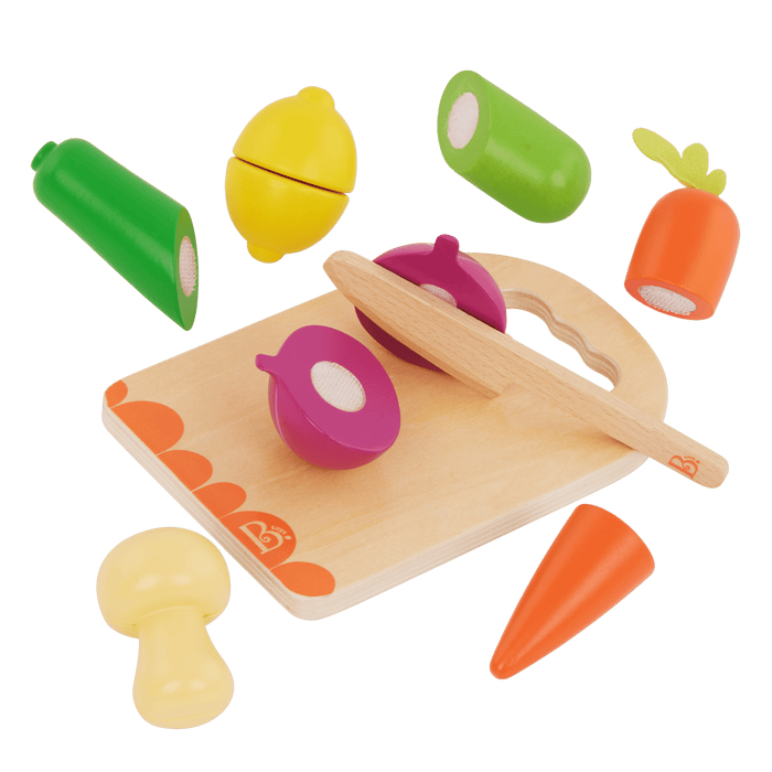 Wooden play food fruits and vegetables choppable for toddlers