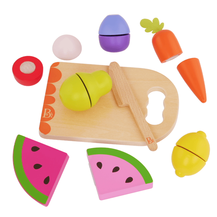 Wooden play food fruits and vegetables choppable for toddlers