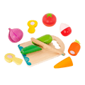 Wooden toy vegetables.