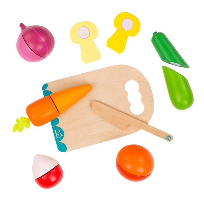 Wooden toy vegetables.