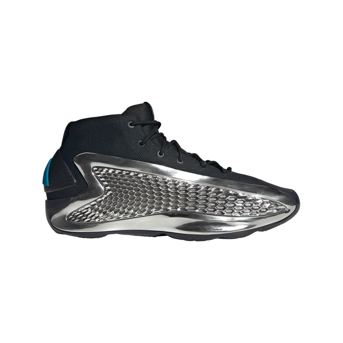 adidas CHROME ANTHONY EDWARDS MID 1 Basketball Shoes | Core Black-SIlver Metallic-Core Black | Men's