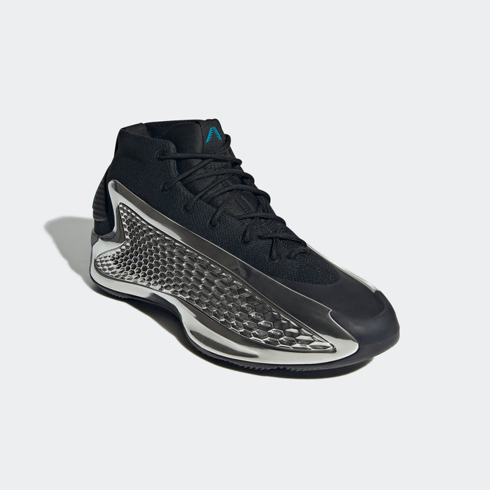 adidas CHROME ANTHONY EDWARDS MID 1 Basketball Shoes | Core Black-SIlver Metallic-Core Black | Men's