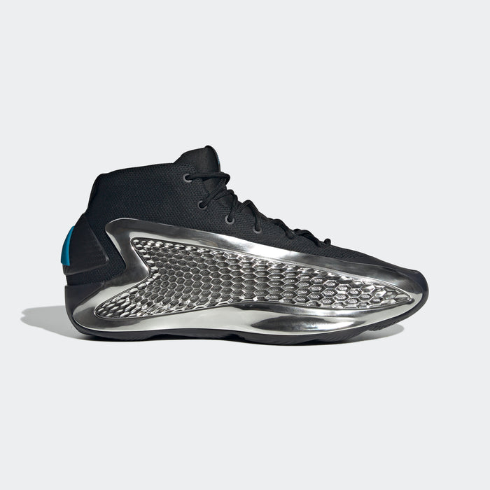 adidas CHROME ANTHONY EDWARDS MID 1 Basketball Shoes | Core Black-SIlver Metallic-Core Black | Men's
