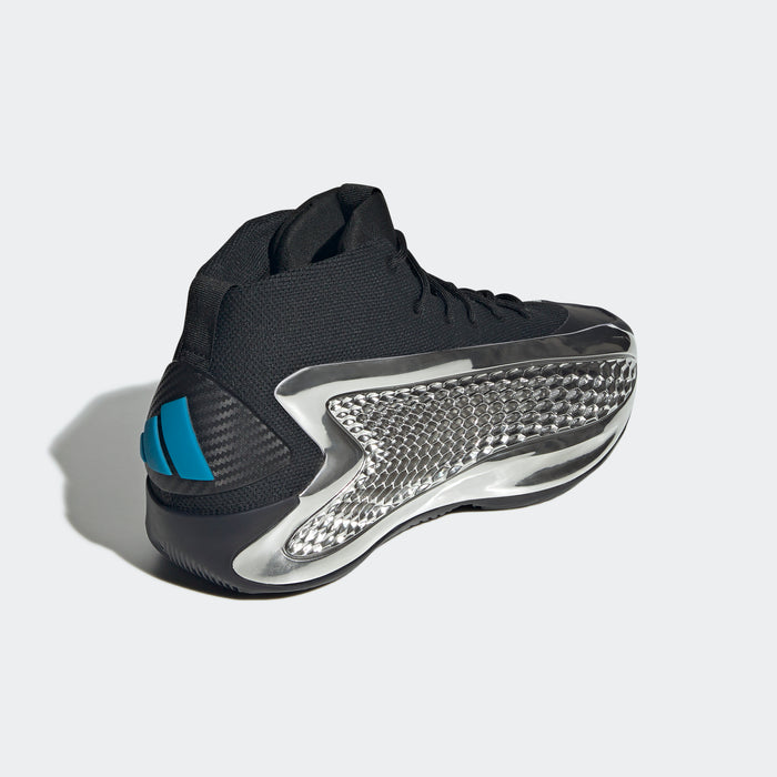 adidas CHROME ANTHONY EDWARDS MID 1 Basketball Shoes | Core Black-SIlver Metallic-Core Black | Men's