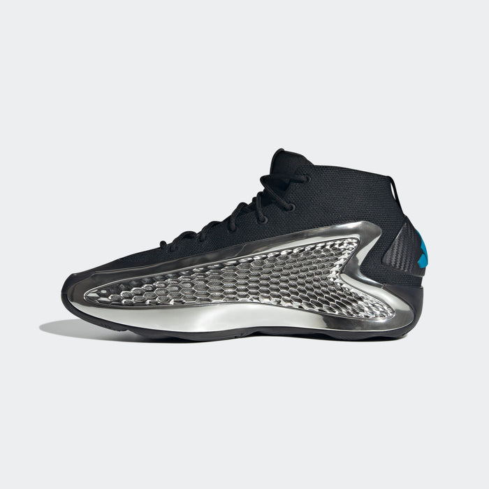 adidas CHROME ANTHONY EDWARDS MID 1 Basketball Shoes | Core Black-SIlver Metallic-Core Black | Men's