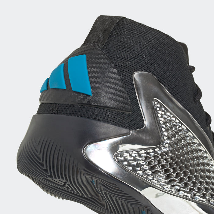 adidas CHROME ANTHONY EDWARDS MID 1 Basketball Shoes | Core Black-SIlver Metallic-Core Black | Men's