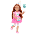 Glitter Girls Cicely 14-inch Birthday Doll with Heart-Shaped Balloon & Party Hat